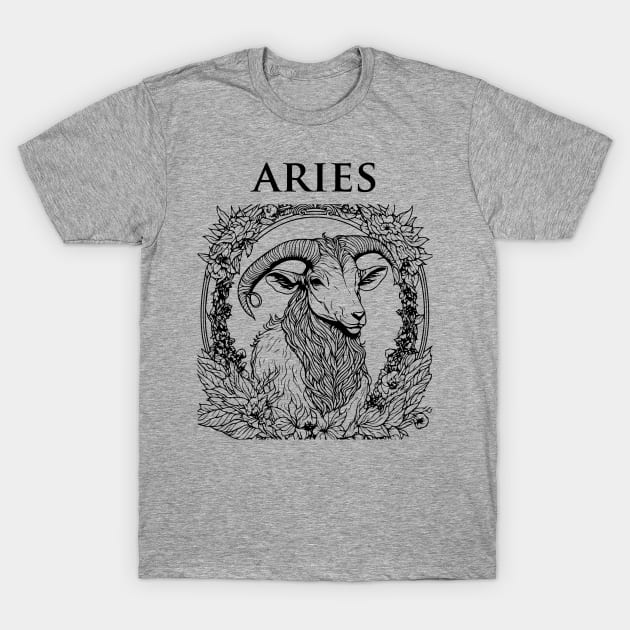 Aries Zodiac Sign T-Shirt by lkn